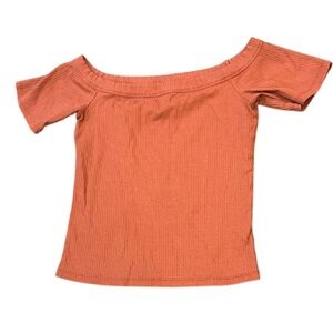 Old Navy Off-Shoulder Ribbed Top - Coral